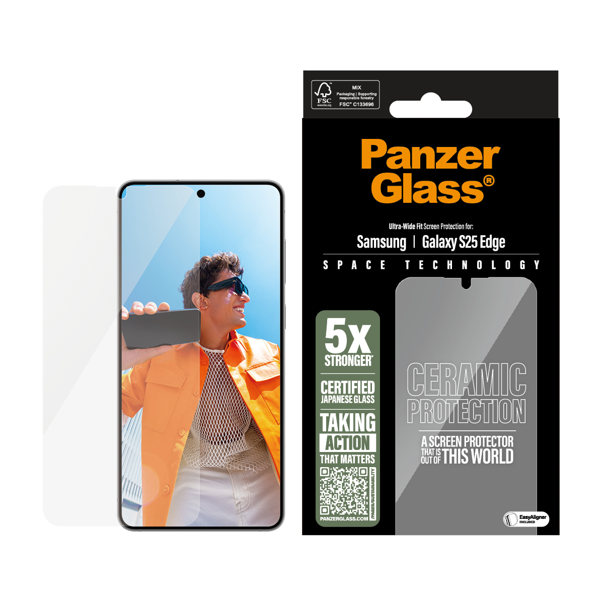 PanzerGlass Ceramic Displayschutz Samsung Galaxy PS| Ultra-Wide Fit