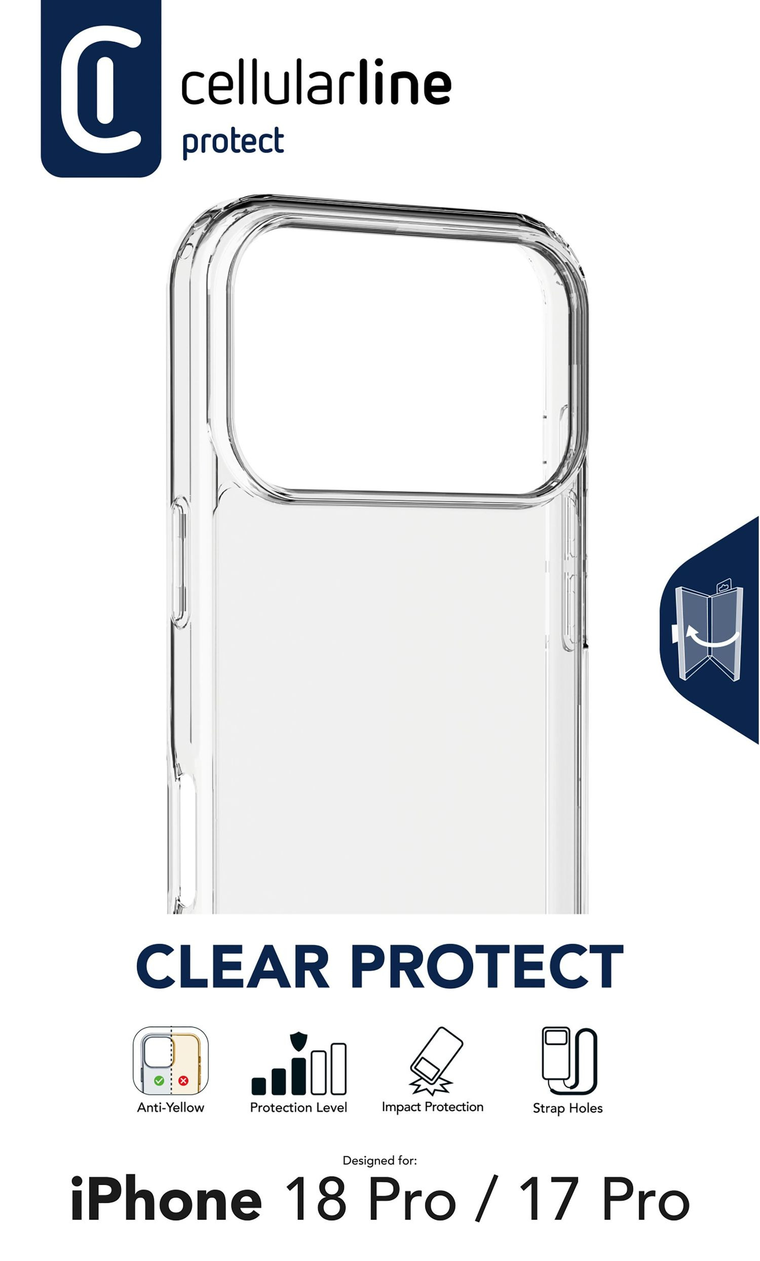 Cellularline CLEAR PROTECT - IPHONE 17 PRO / 18 PRO