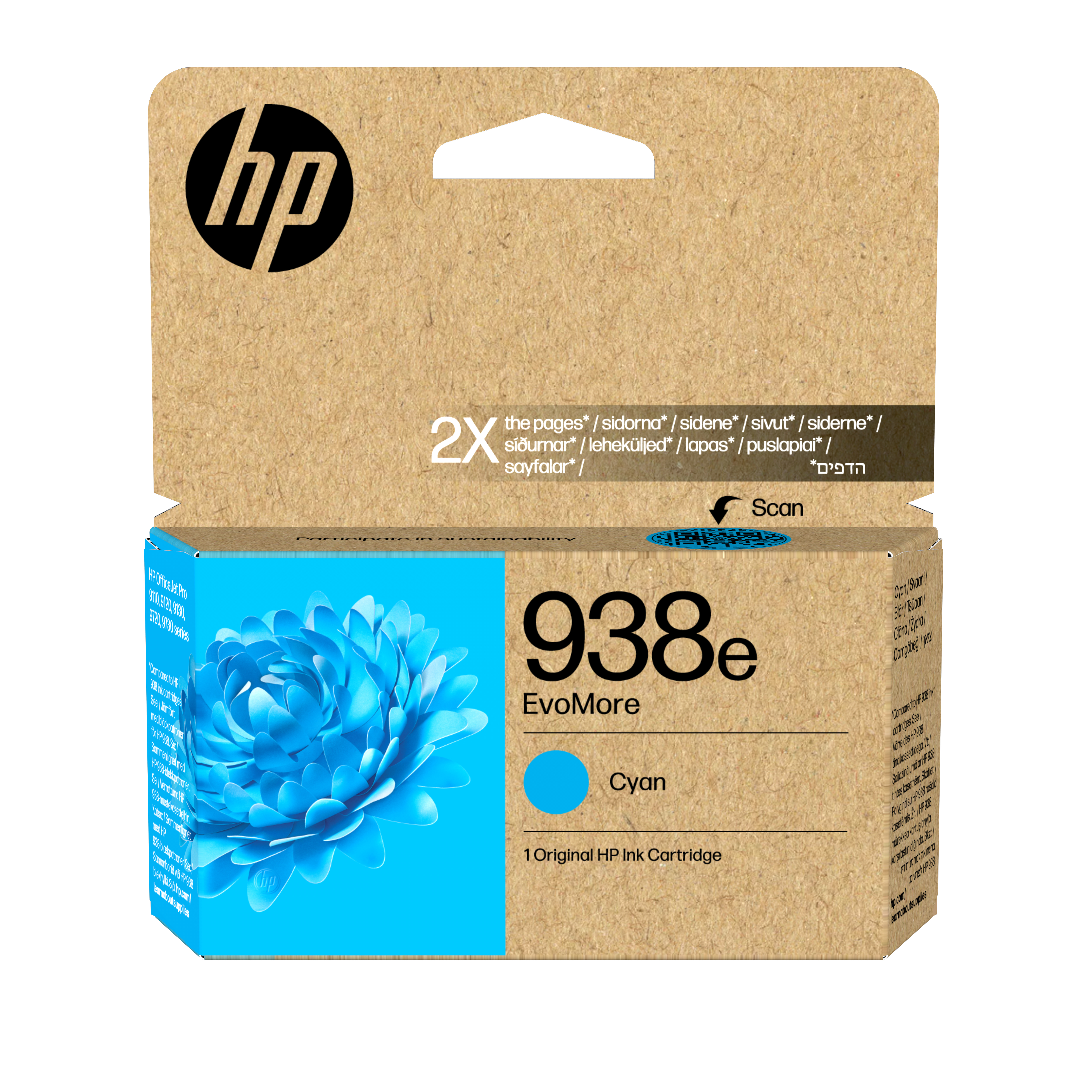 HP 938e EvoMore Cyan Original Ink Cartridge