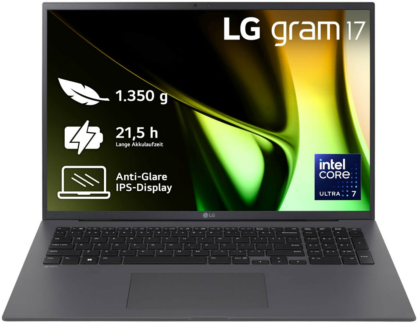LG gram 17 Core Ultra 7 155H 32GB/2TB SSD Win11 grau 17Z90S-G.AD7CG