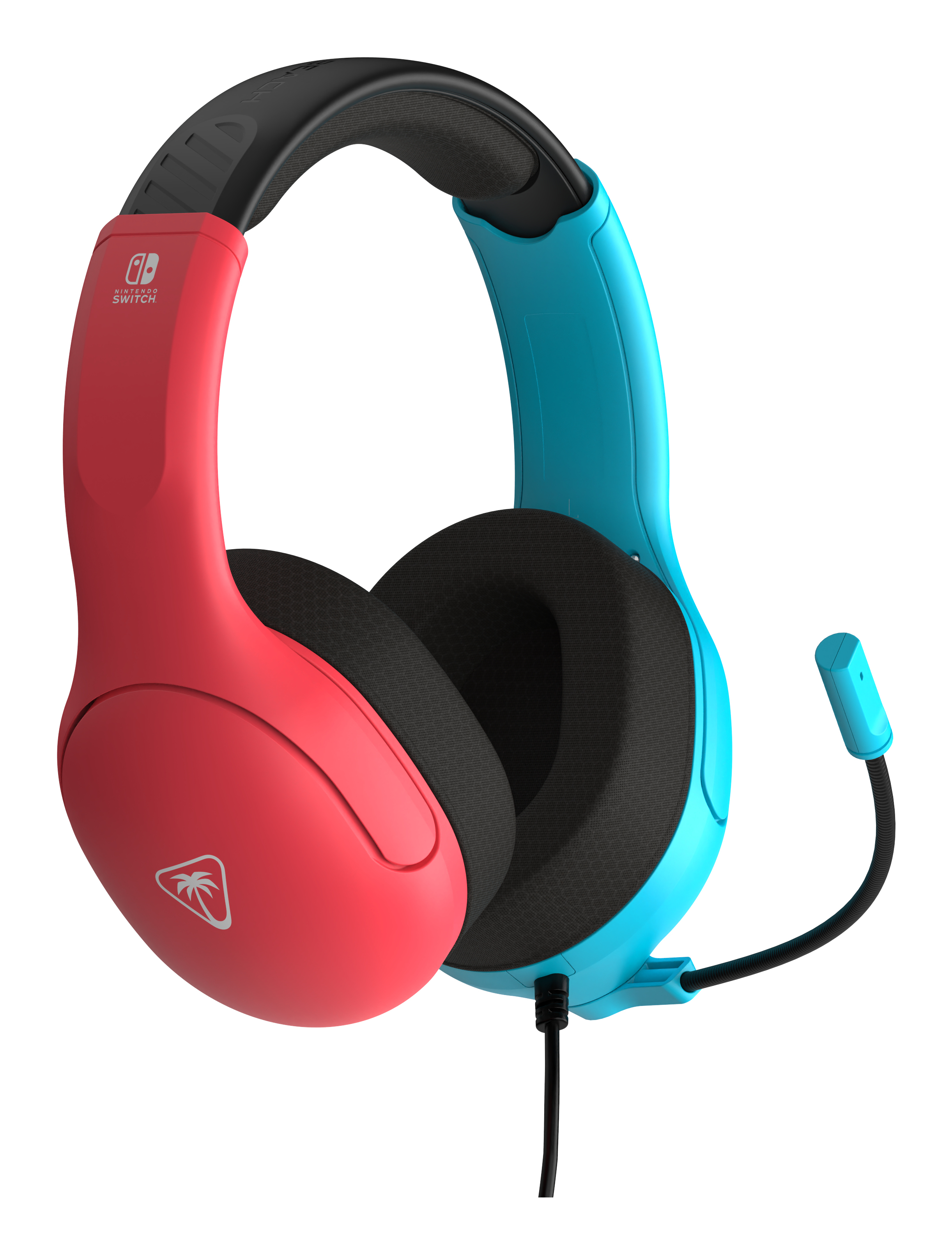 Turtle Beach Airlite Fit Neon Blue and Red Wired Gaming Headset with Flip-to-Mute Mic, Over-Ear Premium Comfort and 40mm Speakers. Officially Licensed for Nintendo Switch