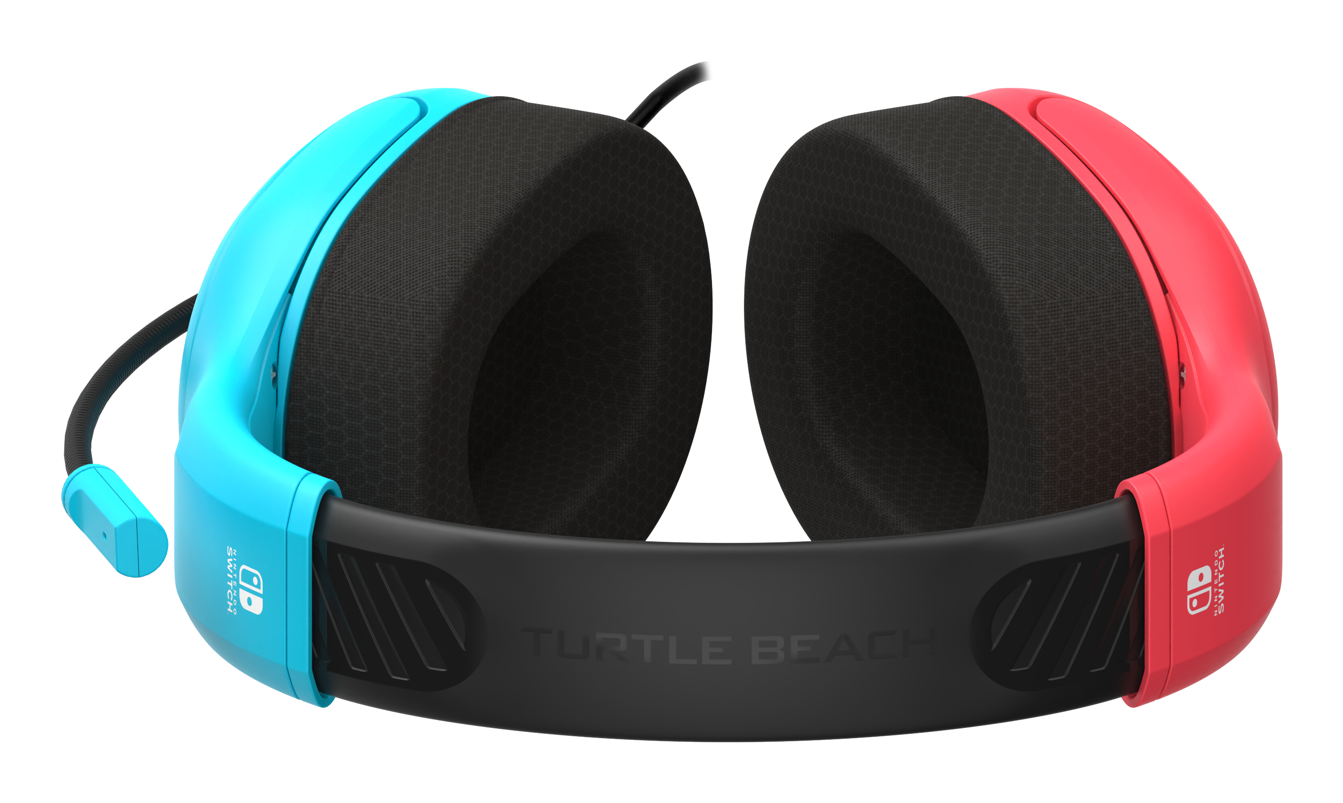 Turtle Beach Airlite Fit Neon Blue and Red Wired Gaming Headset with Flip-to-Mute Mic, Over-Ear Premium Comfort and 40mm Speakers. Officially Licensed for Nintendo Switch