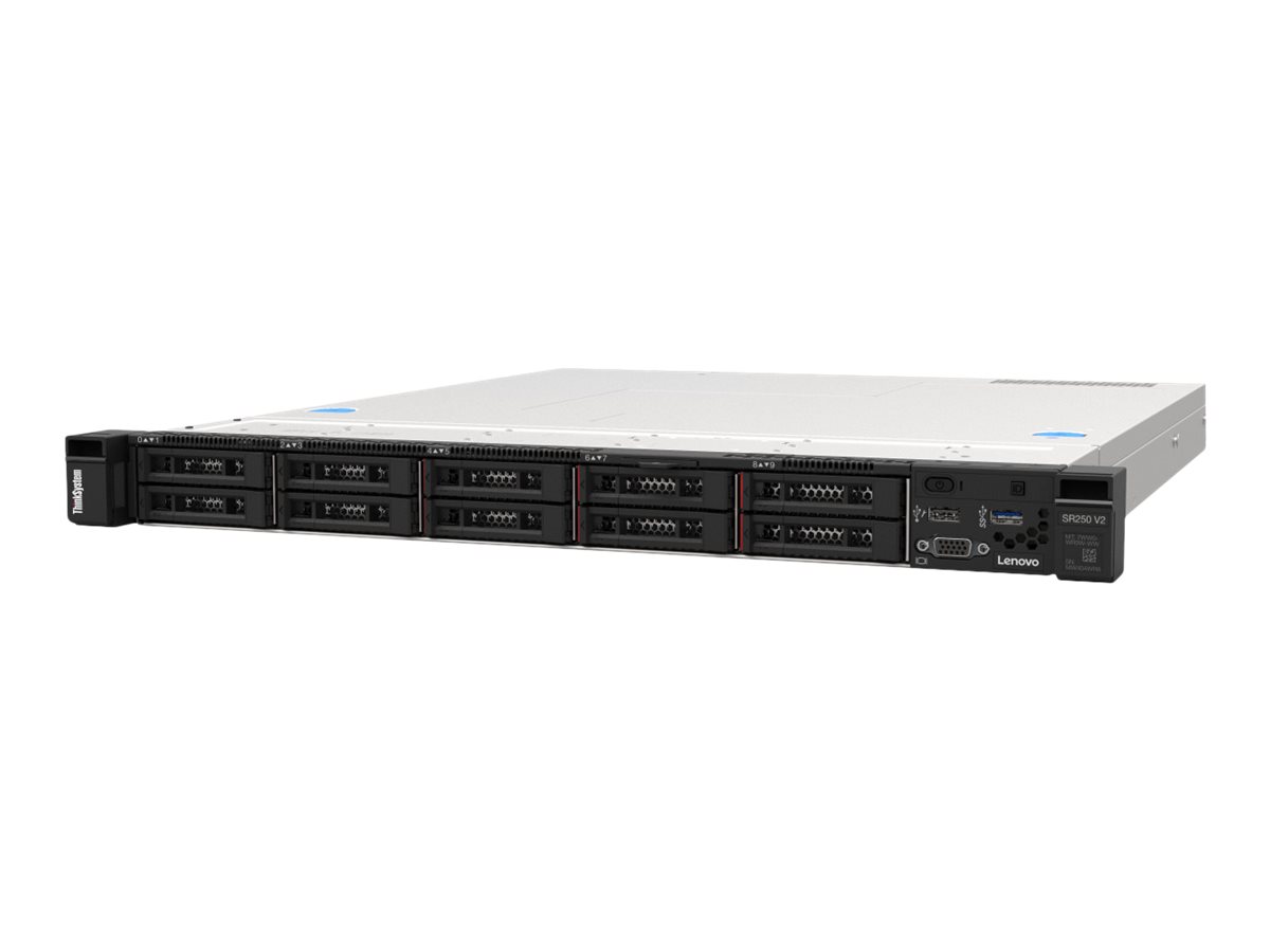 Lenovo ThinkSystem SR250 V2 7D7Q - Server - Rack-Montage - 1U - 1-Weg - 1 x Xeon E-2378 / 2.6 GHz - RAM 32 GB - Hot-Swap 6.4 cm (2.5)