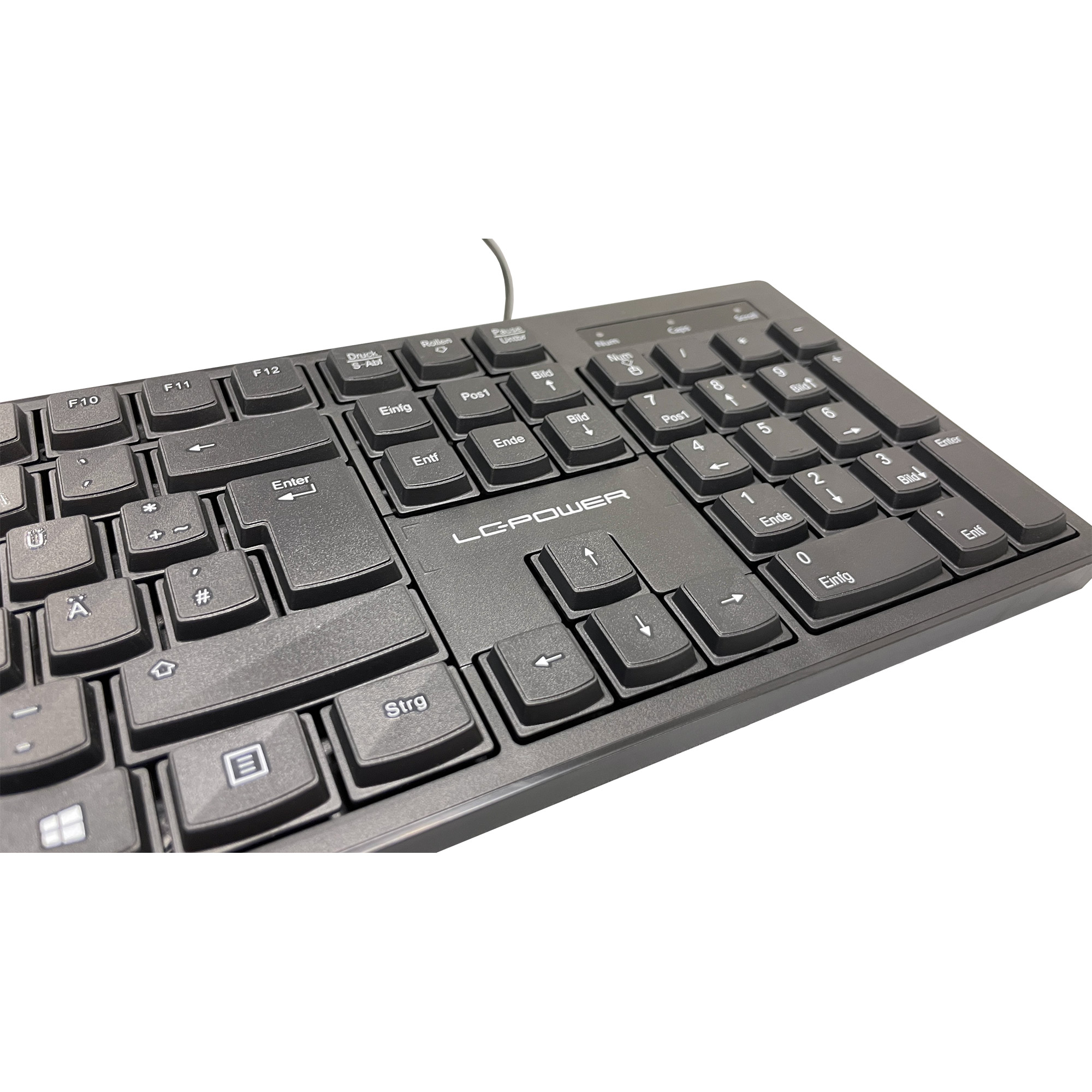 LC-Power Tastatur KEY-903DE black USB - Tastatur - 105 Tasten