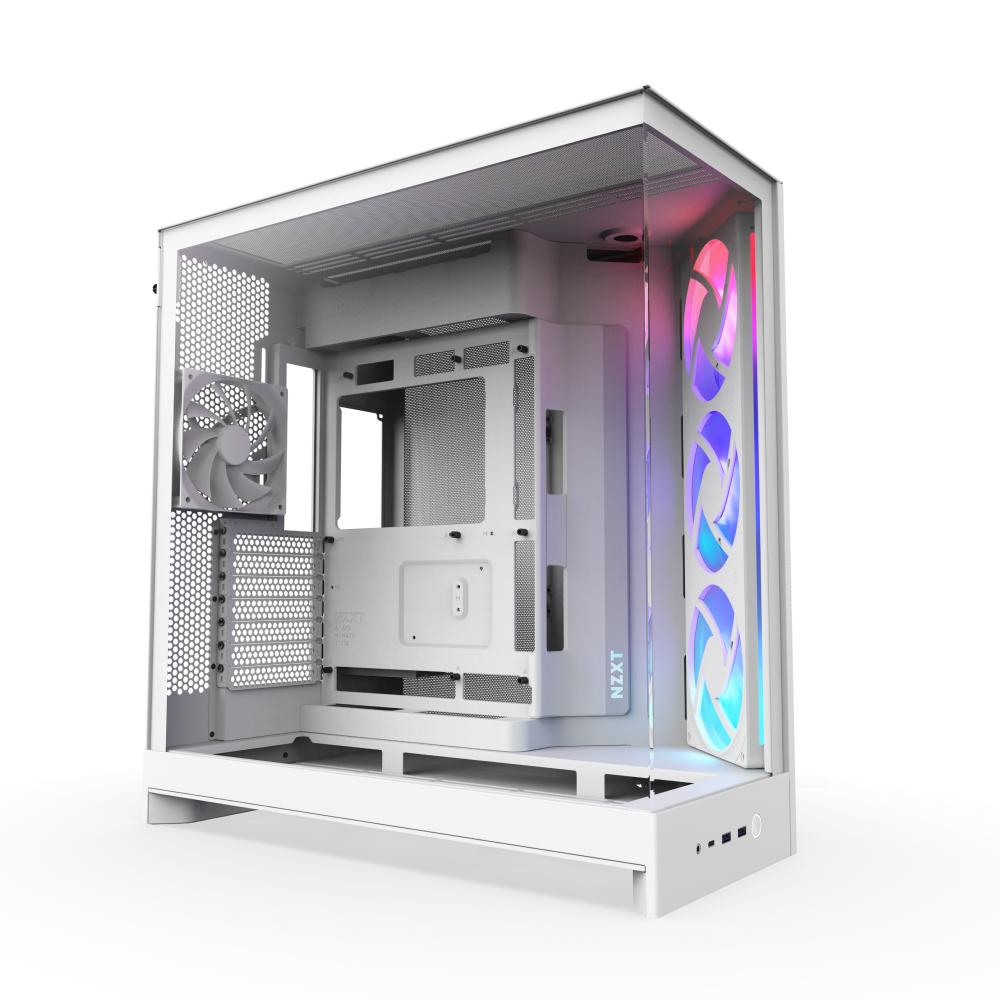 NZXT H9 Flow Rgb 2025 All White Midi Tower ATX Gaming Geh�use wei� mit - Midi/Minitower - Midi/Minitower - ATX