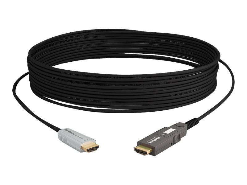 Wyrestorm HDMI-Kabel mit Ethernet - HDMI mnnlich zu 19 pin micro HDMI Type D mnnlich abnehmbarer HDMI A-Anschluss - 15 m - Glasfaser - Riser, 4K Untersttzung, HAOC-Kabel (Hybrid Active Optical Cable)