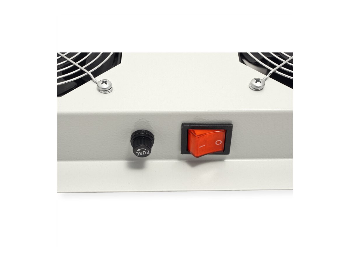 ROLINE Rack-L�fter - 6 L�fter mit Thermostat - auf Dach montierbar - RAL 7035, Hellgrau - 48.3 cm (19)