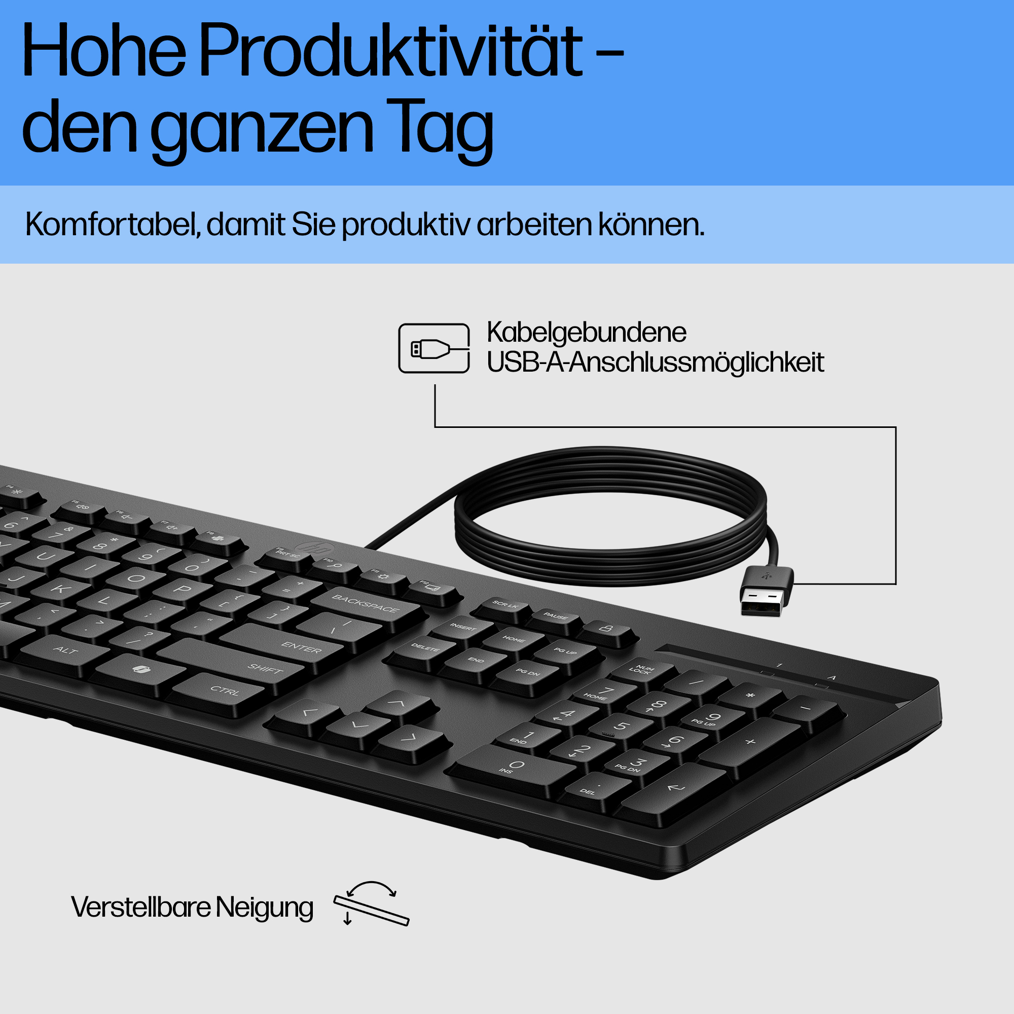 HP 125 G2 USB Wired Keyboard