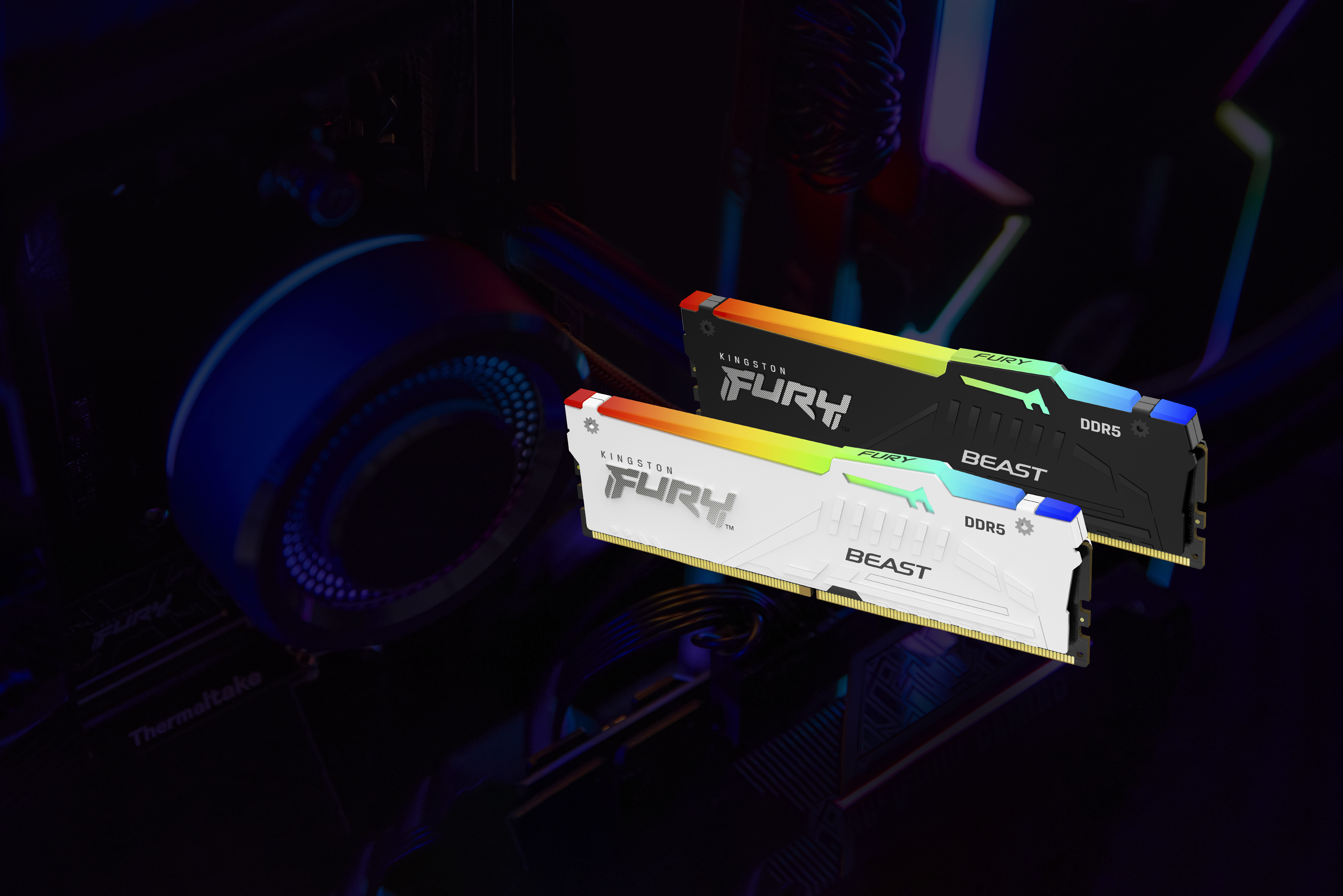 Kingston Technology FURY Beast 32GB 6000MT/s DDR5 CL36 DIMM (Kits de 2) White RGB EXPO