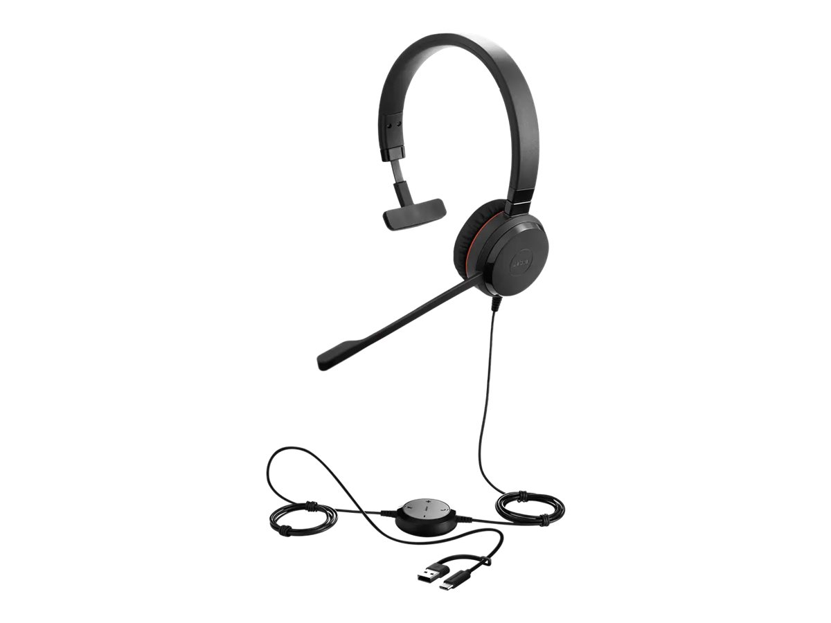 Jabra Evolve 20 SE Auricolare Cablato A Padiglione Ufficio USB Type-C / USB Type-A Nero
