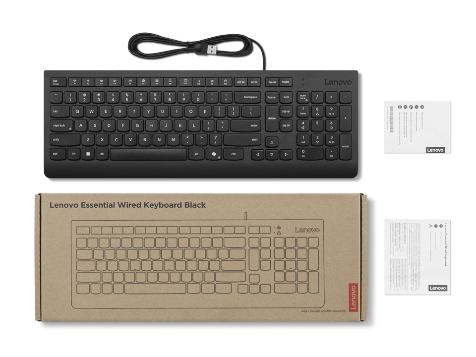 Lenovo 4Y41R64633 tastiera Casa/ufficio USB Inglese US Nero