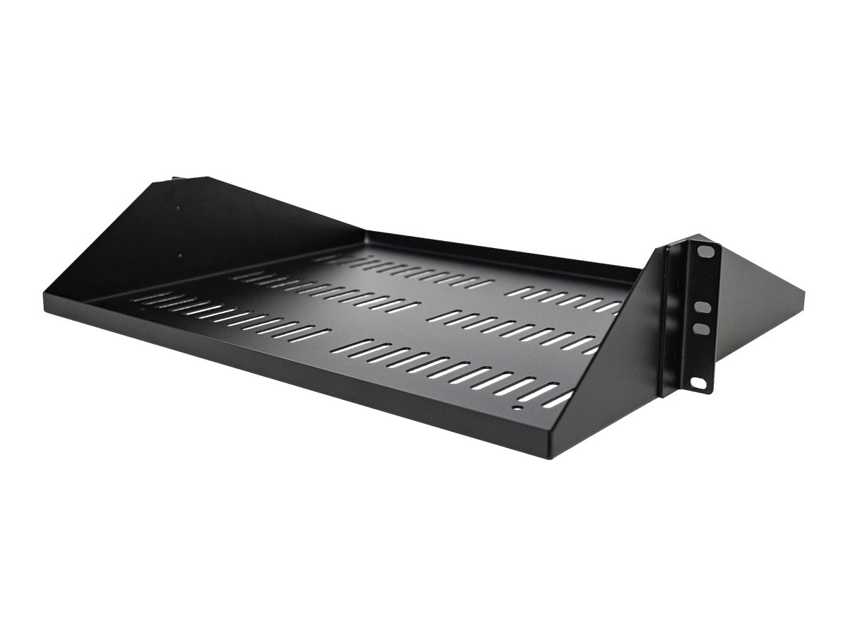 StarTech.com 2U 19 Zoll Fachboden fr Rack - Perforierte, freitragende rack ablage mit zentrierter befestigung - Belftete rack ablage - Belastbarkeit 91kg - 36cm tief (SHELF-2U-14-CENTER-V)