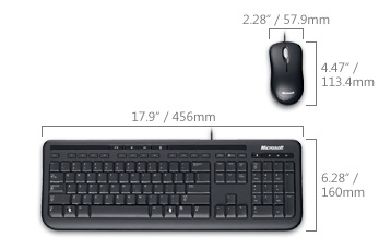 Microsoft Wired Desktop 600 clavier Souris incluse USB QWERTY Anglais britannique Noir