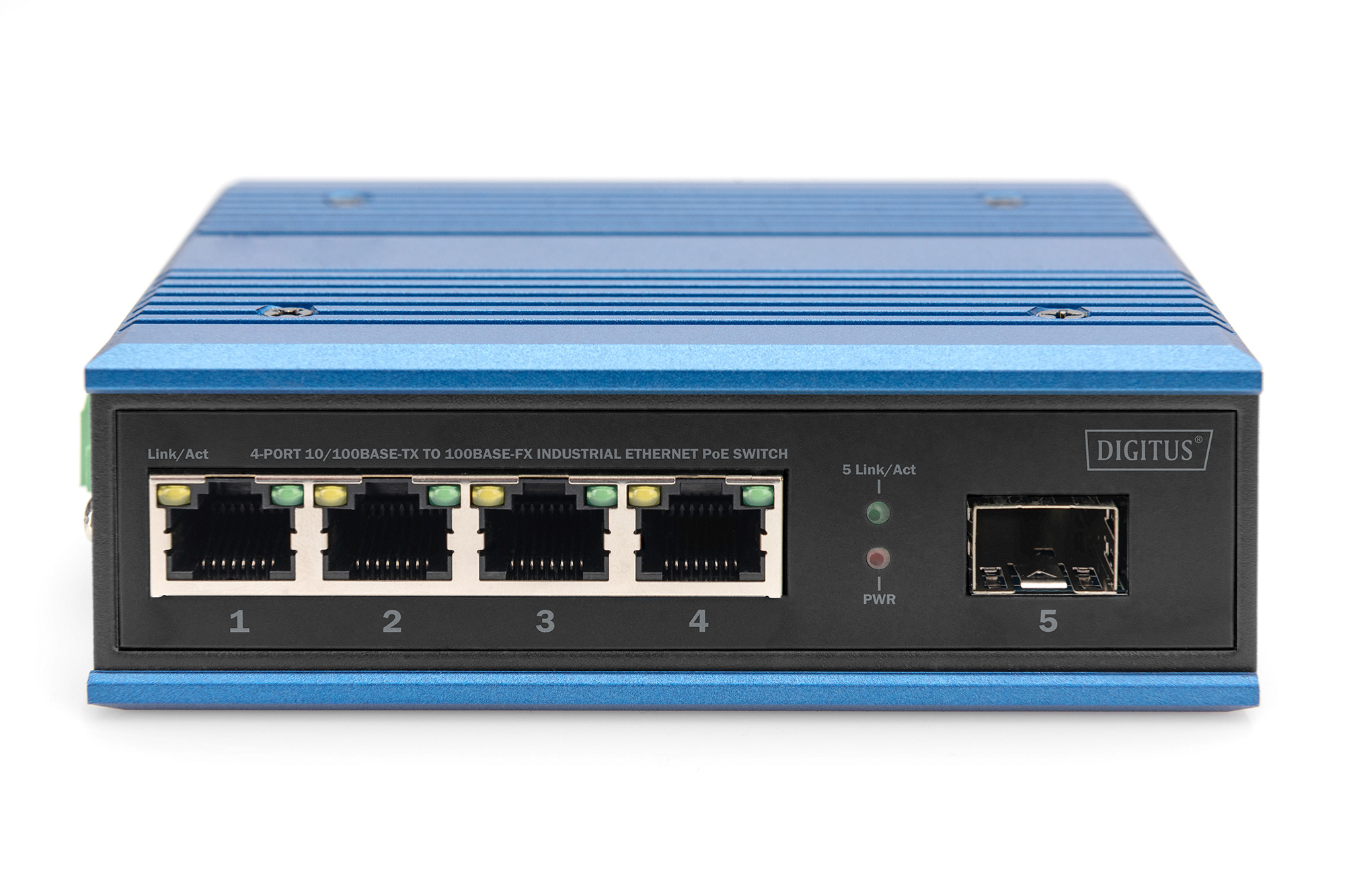 Industrial Fast Ethernet Switch, 4-Ports Fast Ethernet RJ45, 2-Ports  100BASE-FX SFP Uplink