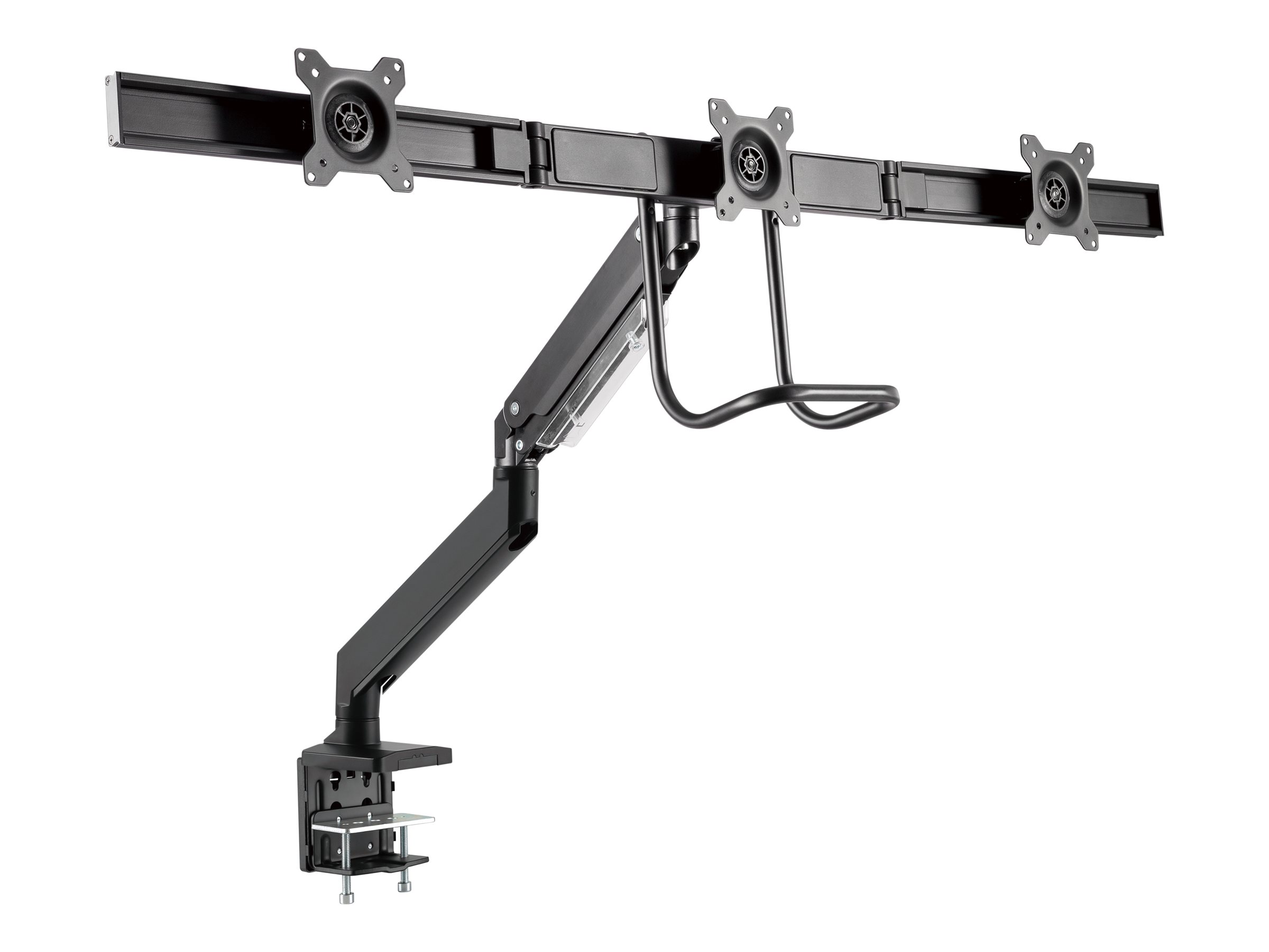 Gembird MA-DA3-03 - Befestigungskit (Tischmontage) - einstellbarer Arm - f�r 3 Monitore - Aluminium, Stahl, Kunststoff - mattschwarz - Bildschirmgr��e: 43.18-68.58 cm (17-27)