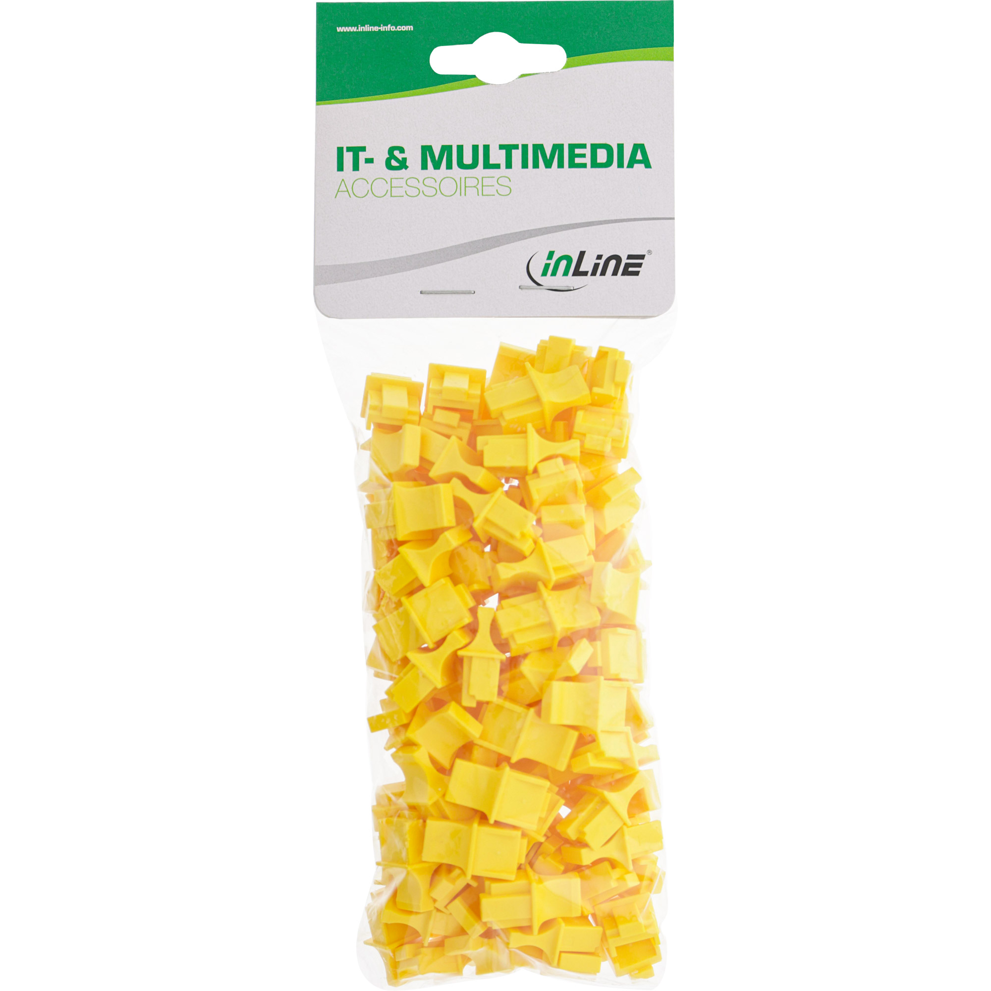 InLine Tappo antipolvere per presa RJ45, colore: giallo, blister da 100pz.