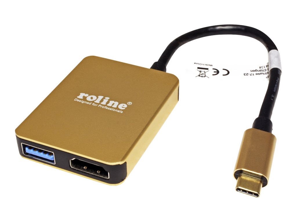 ROLINE 12.02.1120 notebook dock/port replicator Wired USB 3.2 Gen 1 (3.1 Gen 1) Type-C Gold