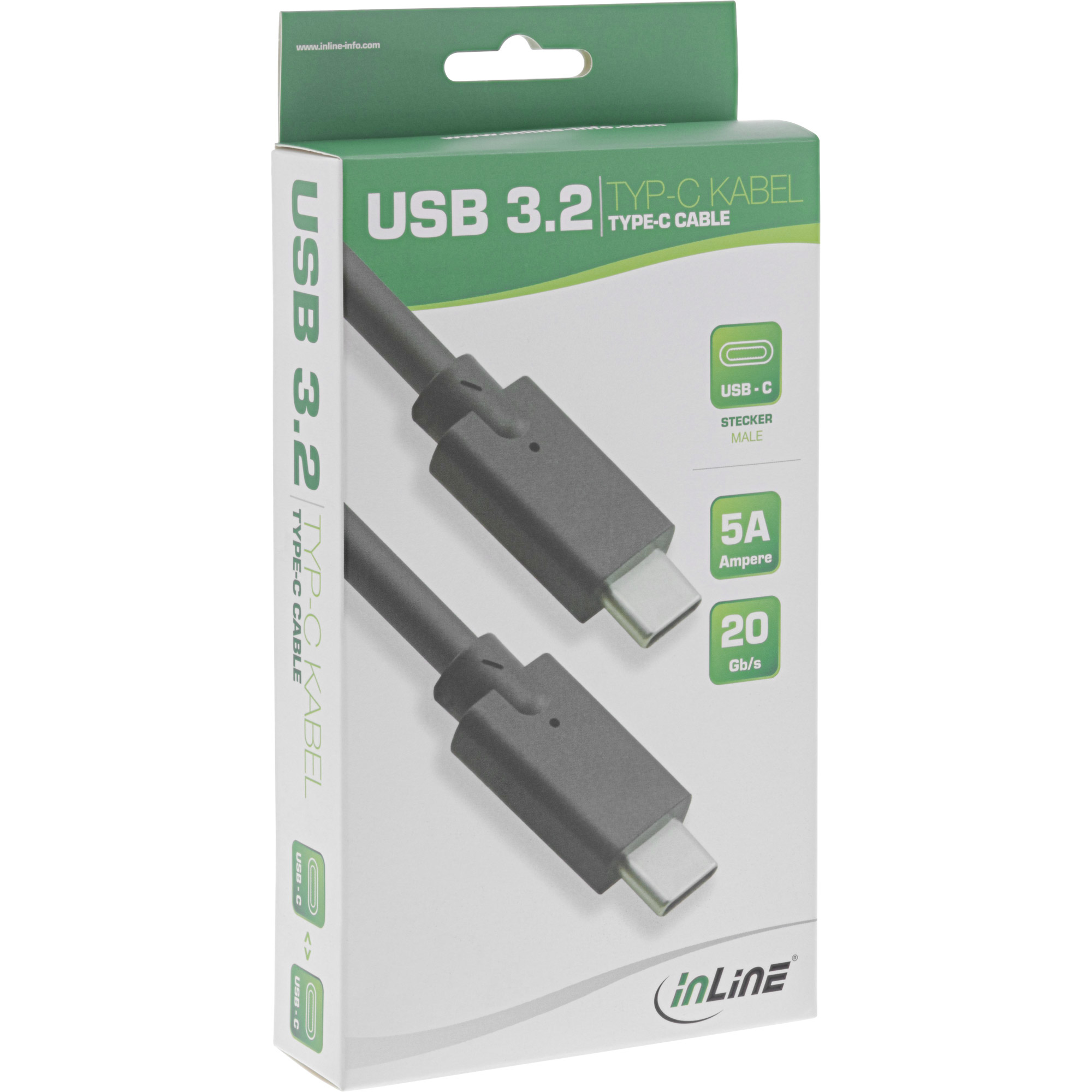 InLine 35701A c�ble USB 1 m USB 3.2 Gen 2 (3.1 Gen 2) USB C Noir