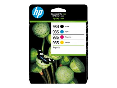 HP 934 Pack de 4 cartouches dencre noire/ 935 Pack de 4 cartouches dencre cyan/magenta/jaune authentiques