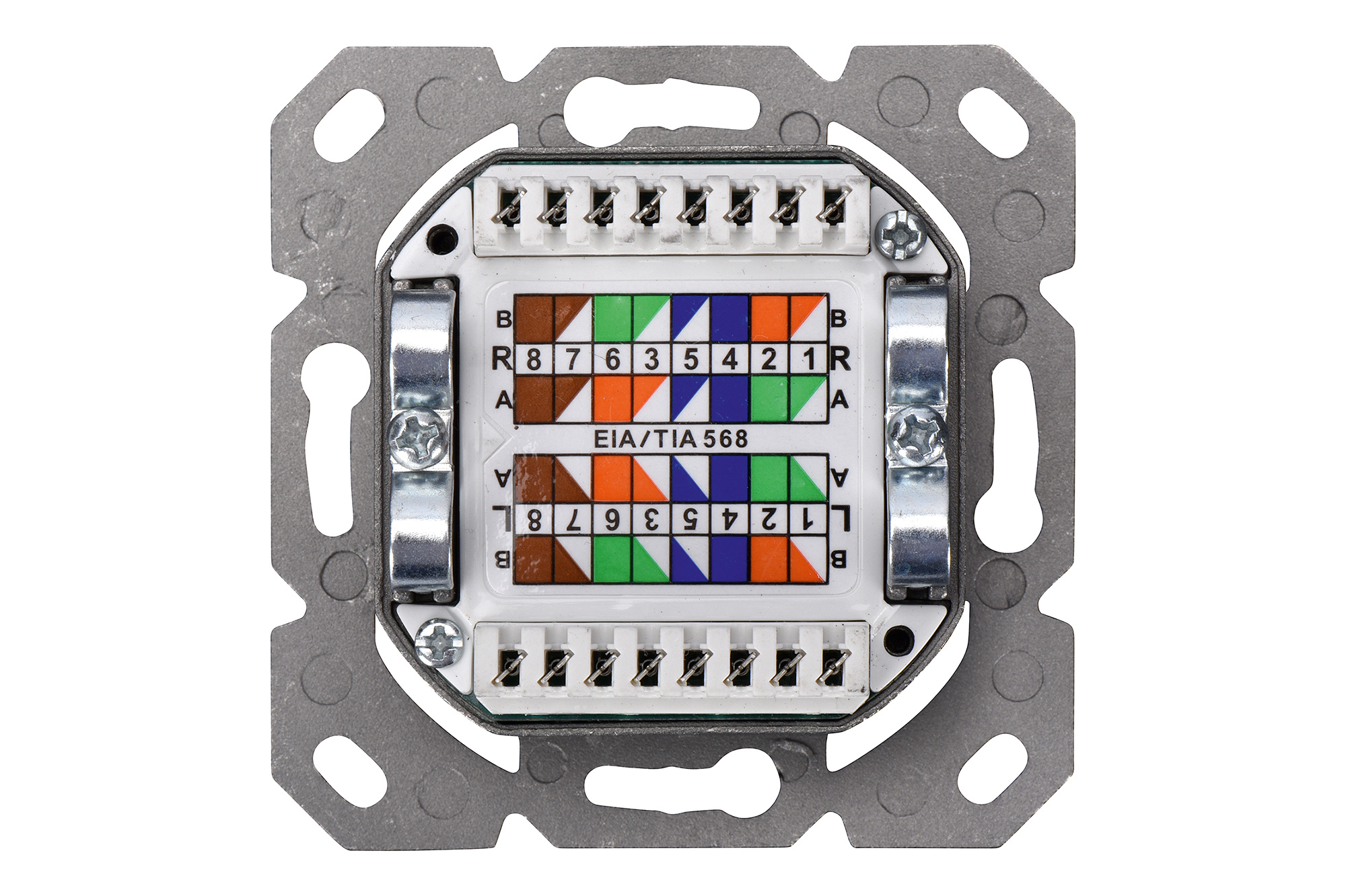 DIGITUS DN-9001-N - CAT 5e Anschlussdose, geschirmt, 2x RJ45 8P8C, LSA, Farbe Reinwei�, Unterputz