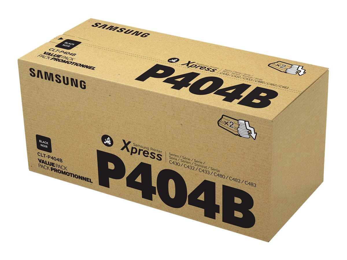 Samsung Paquete de 2 cartuchos de tner negro CLT-P404B