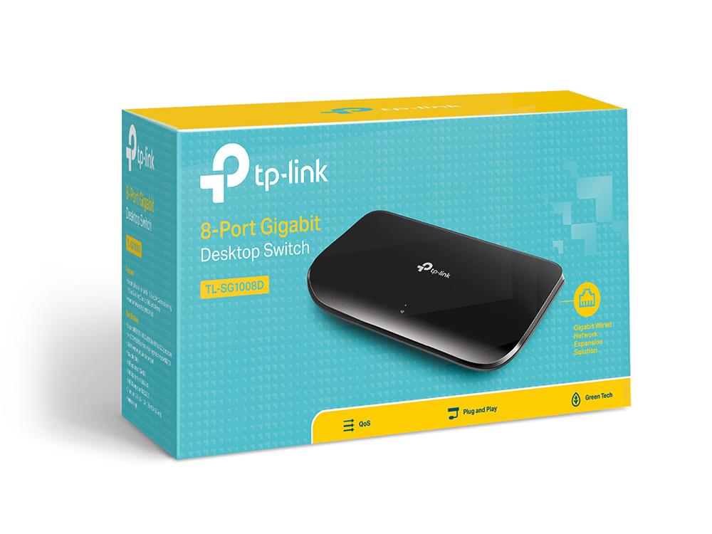 TP-Link TL-SG1008D switch No administrado Gigabit Ethernet (10/100/1000) Negro