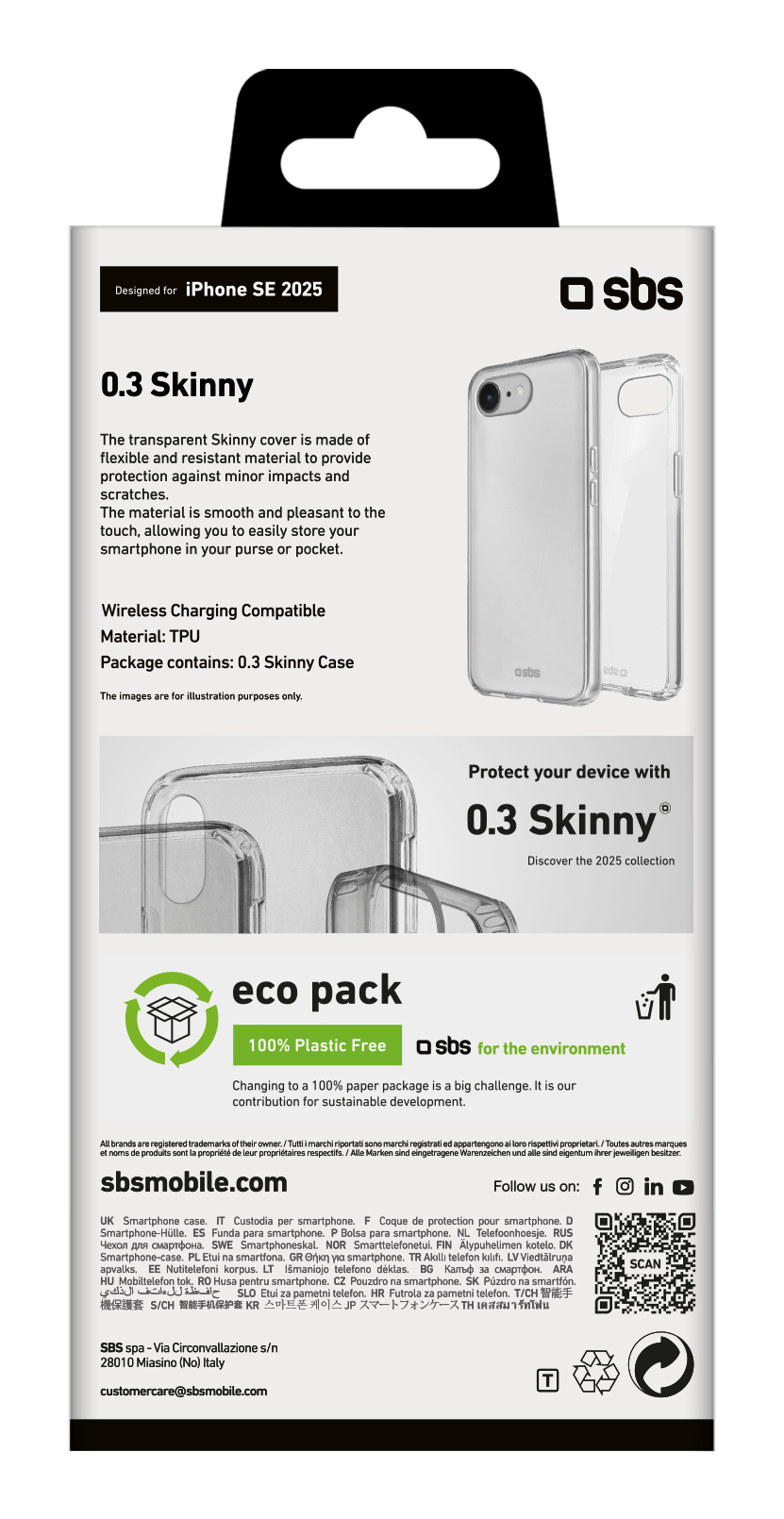 SBS TESKINIPSE25T custodia per cellulare 15,5 cm (6.1) Cover Trasparente