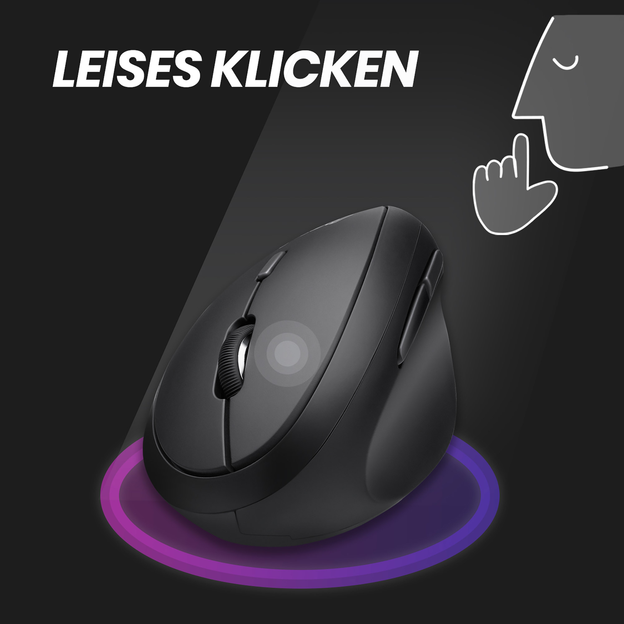 Perixx PERIDUO-606A DE 3-in-1 Tastatur- und Maus-Set kabellos ergonomisch - Touchpen - Optisch