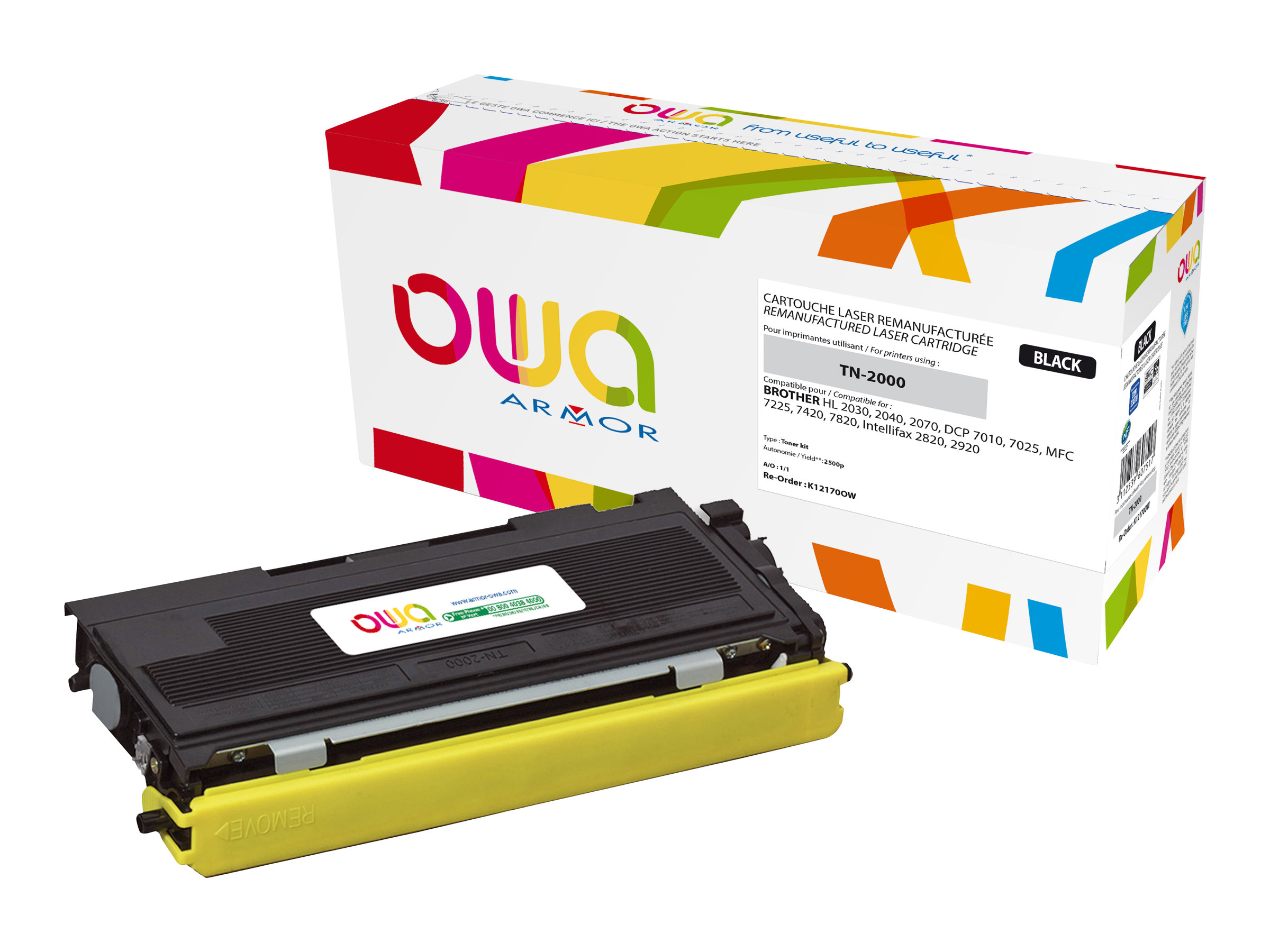 Armor Schwarz - kompatibel - Tonerpatrone - f�r Brother DCP-7010, DCP-7010L, DCP-7025, MFC-7225n, MFC-7420, MFC-7820N