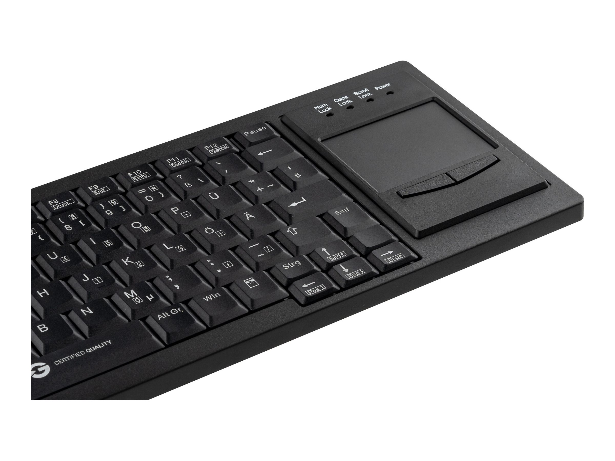 GETT Cleantype Xtra Touch WL kabellose Tastatur mit Touchpad Farbe schwarz Layout