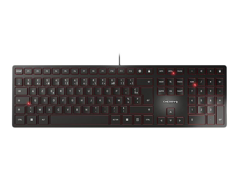 CHERRY KC 6000 SLIM Clavier filaire, noir, USB, AZERTY - FR