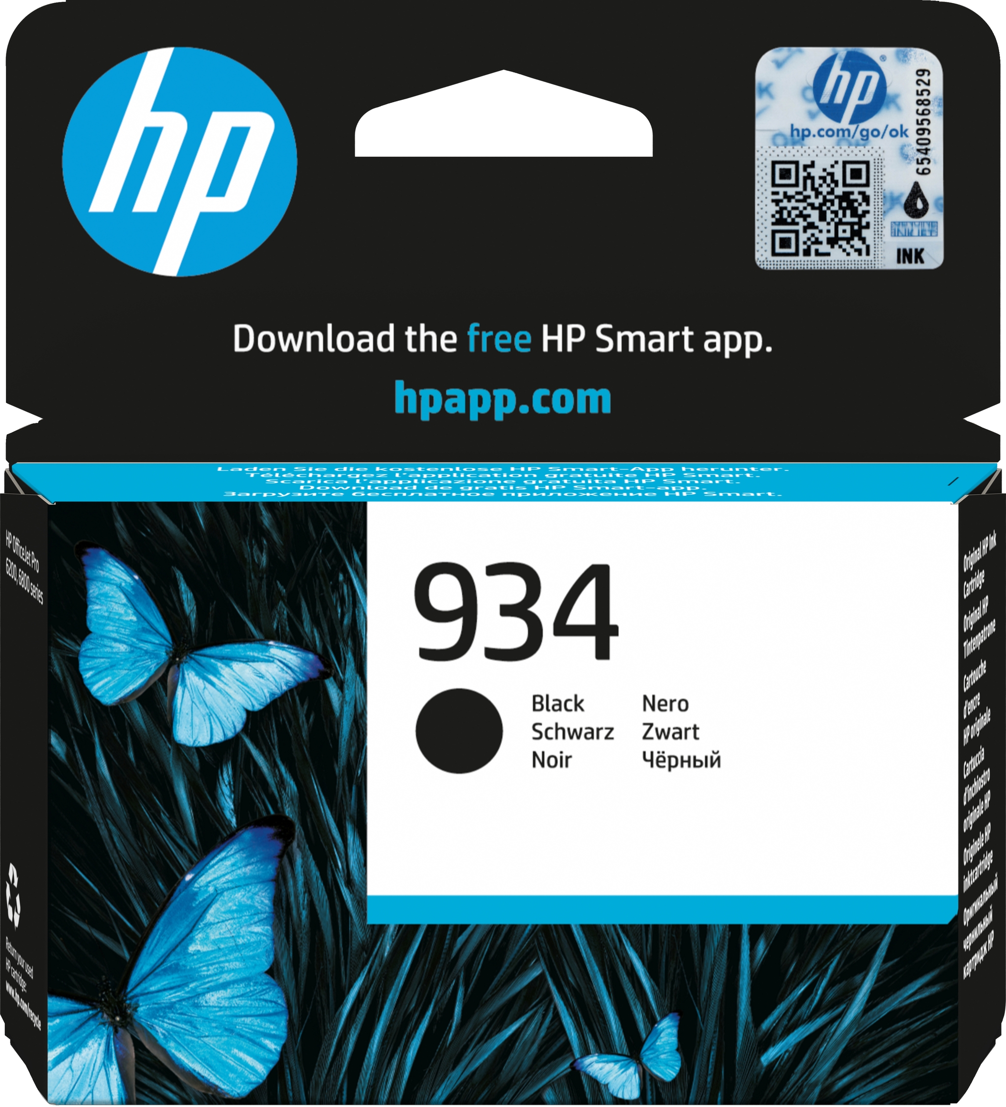HP 934 - Schwarz - Original - Tintenpatrone - f�r Officejet 6812, 6815, 6820