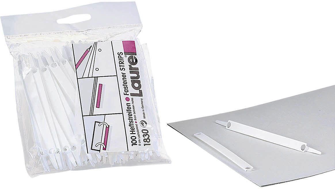 LAUREL Heftstreifen weiss/kurz Easy Clip Packung 100 Stck