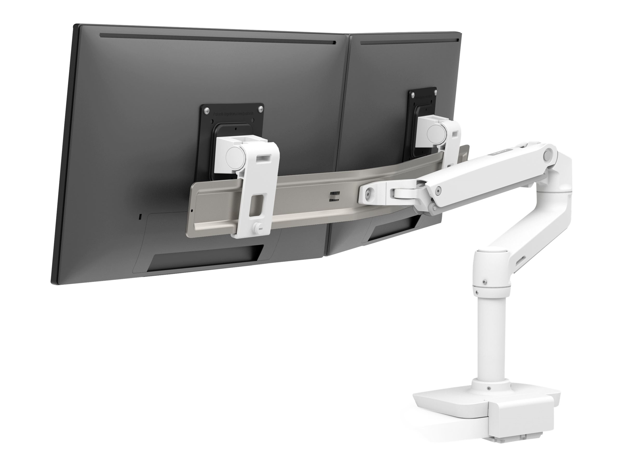 Ergotron LX Dual Direct - Befestigungskit (Gelenkarm, Stange, 2 Drehgelenke, Arm f�r zwei Bildschirme, Basis, flache C-Tischklemme)
