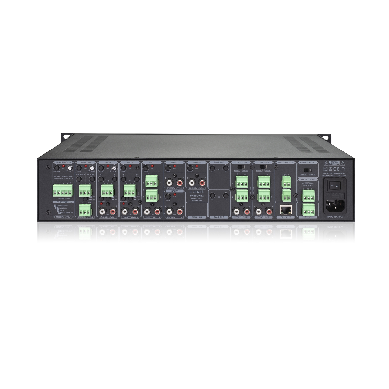 Biamp Commercial Audio PREZONE2 20 - 20000 Hz Noir