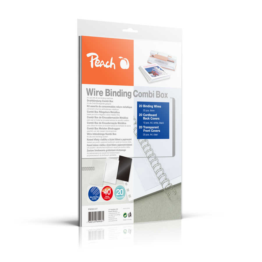 Peach Wire Binding Combi Box PW064-07 20 Wires 6mm
