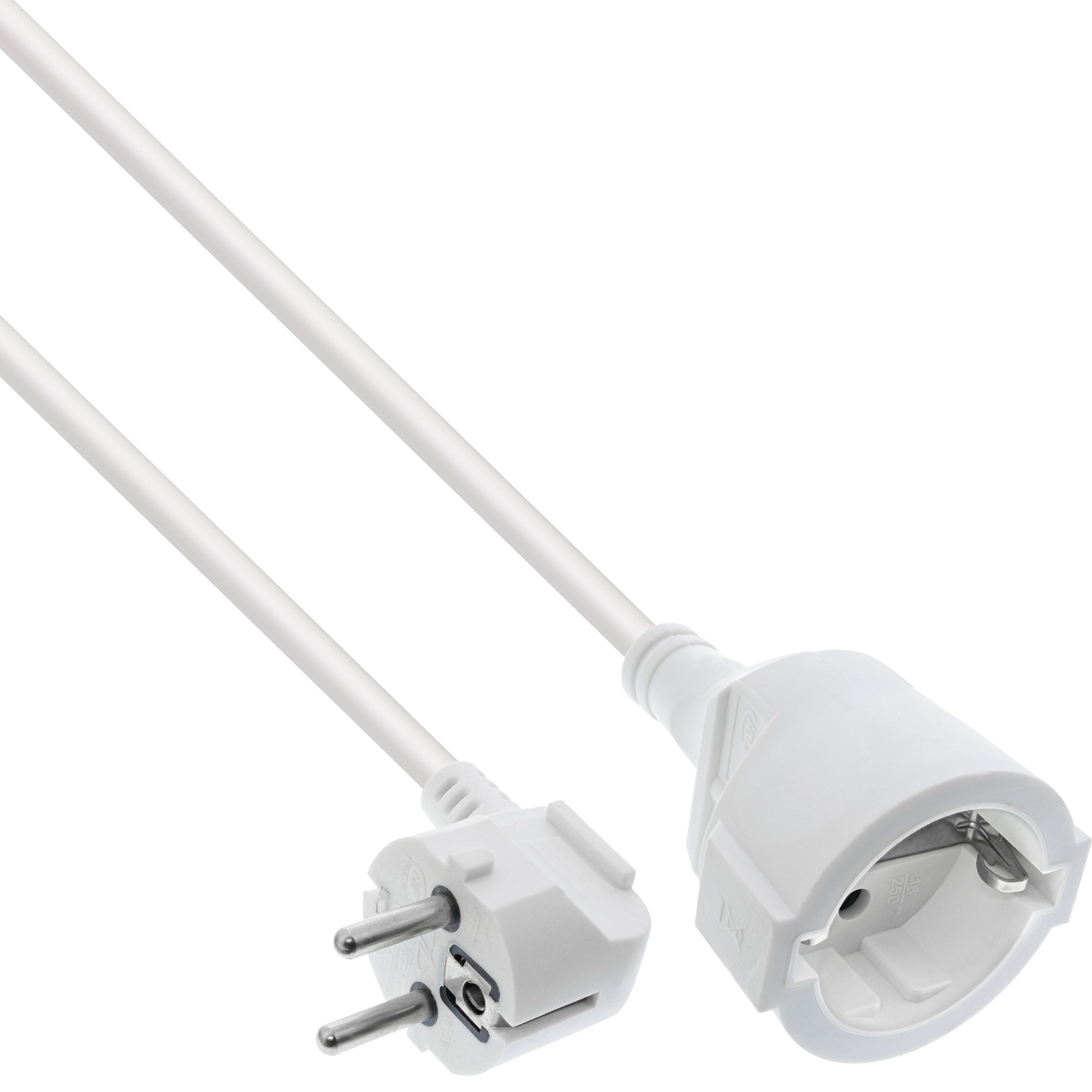 InLine Cavo alimentazione prolunga Sch.ko.angolato CEE-7/7 maschio/femmina, 10m