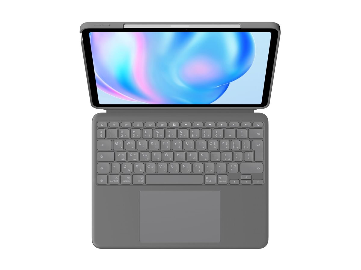 Logitech Combo Touch - Tastatur und Foliohlle - mit Trackpad - hintergrundbeleuchtet - Apple Smart connector - QWERTY - Nordisch (Dnisch/Finnisch/Norwegisch/Schwedisch)