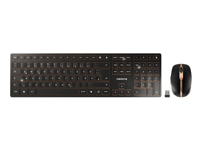 CHERRY DW 9000 SLIM clavier Souris incluse Universel RF sans fil + Bluetooth QWERTZ Allemand Noir