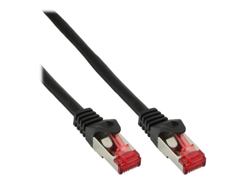 InLine Patch Cable S/FTP PiMF Cat.6 250MHz copper halogen free black 1m