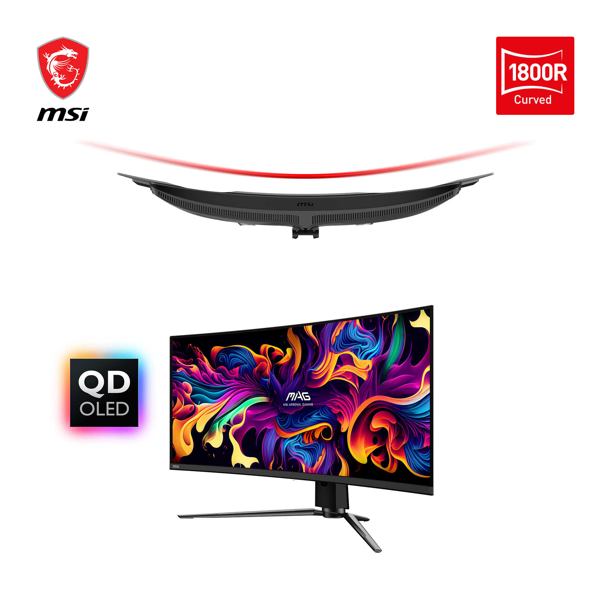 MSI MAG 341CQPDE QD-OLED - OLED-Monitor - Gaming - gebogen - 86.8 cm (34)