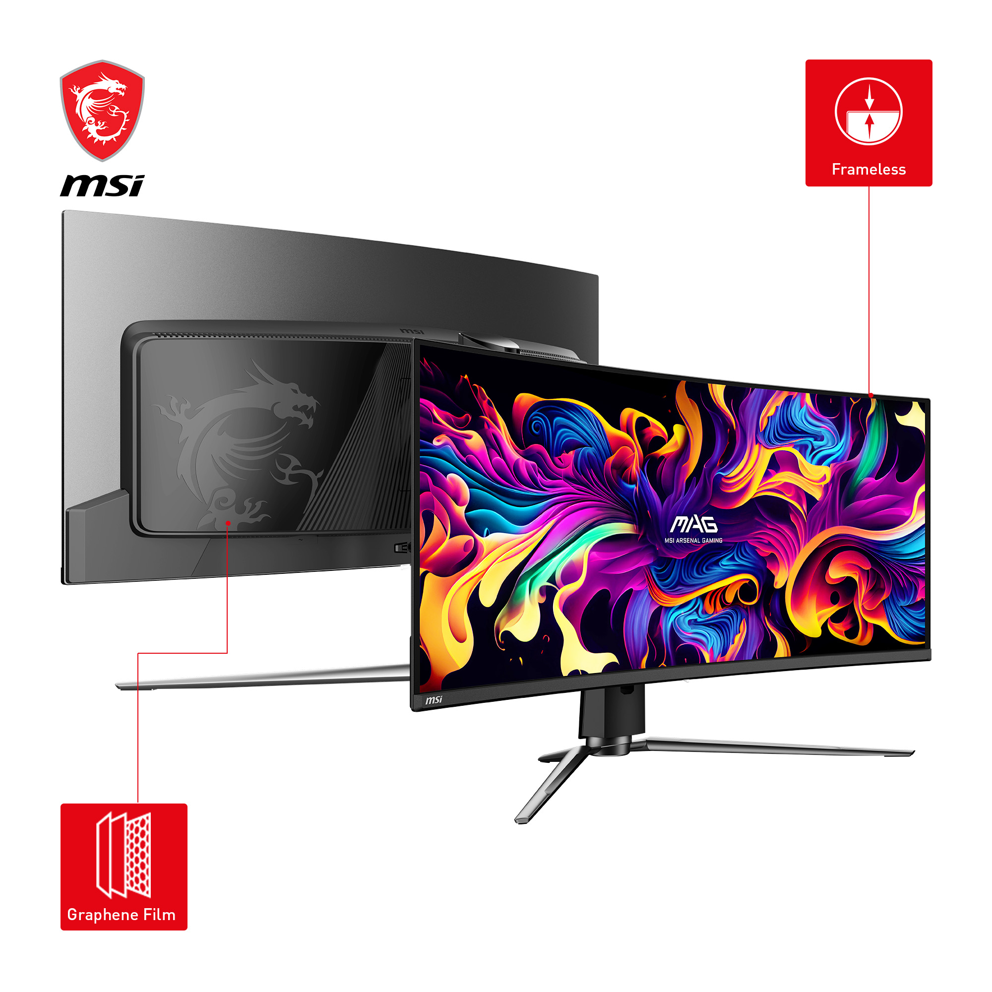 MSI MAG 341CQPDE QD-OLED - OLED-Monitor - Gaming - gebogen - 86.8 cm (34)