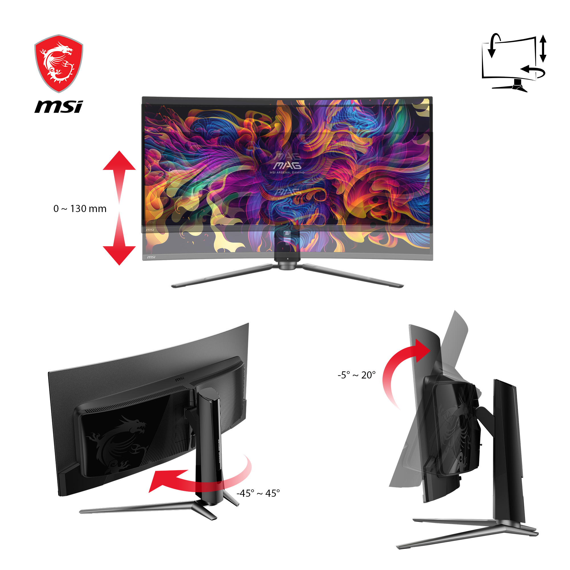 MSI MAG 341CQPDE QD-OLED - OLED-Monitor - Gaming - gebogen - 86.8 cm (34)