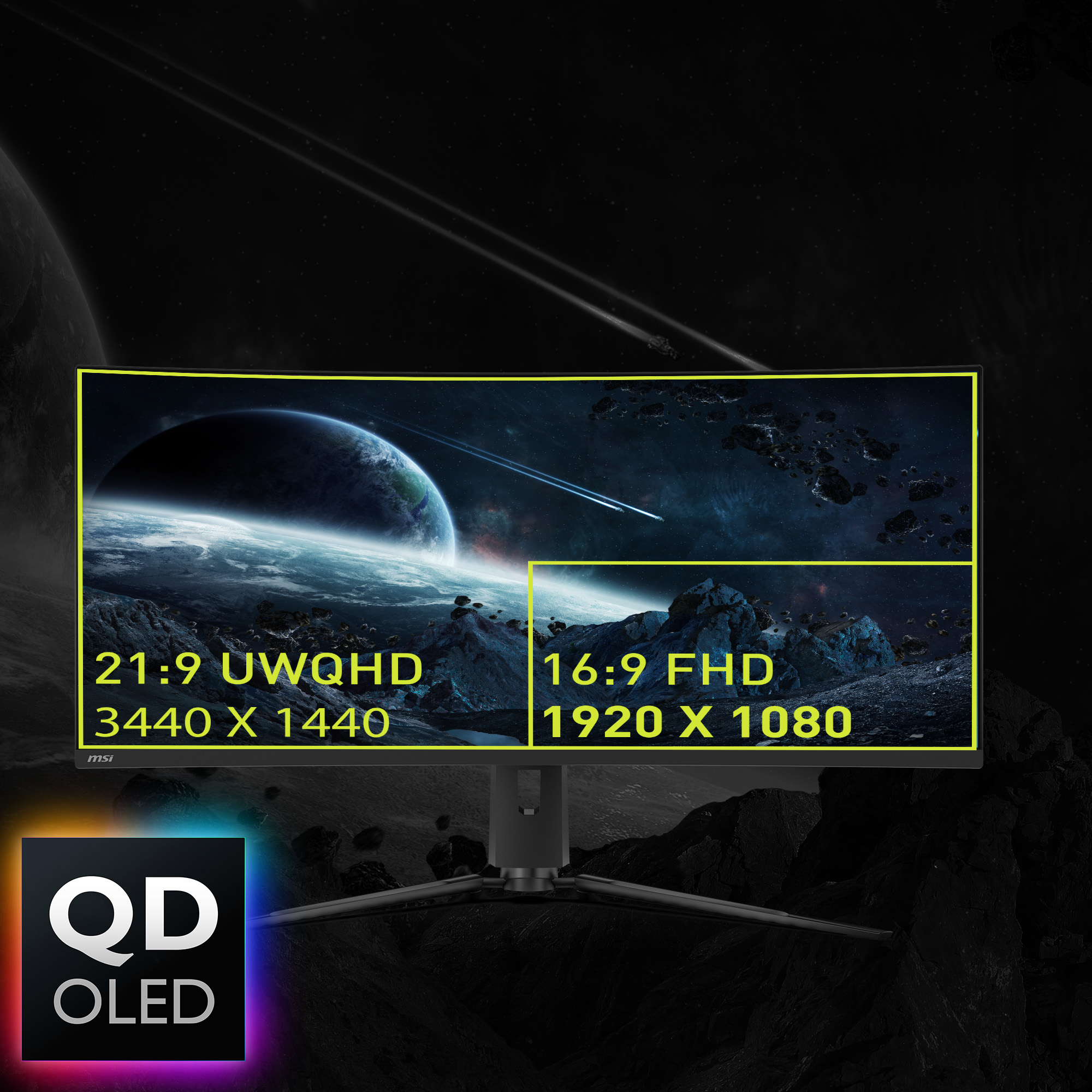 MSI MAG 341CQPDE QD-OLED - OLED-Monitor - Gaming - gebogen - 86.8 cm (34)