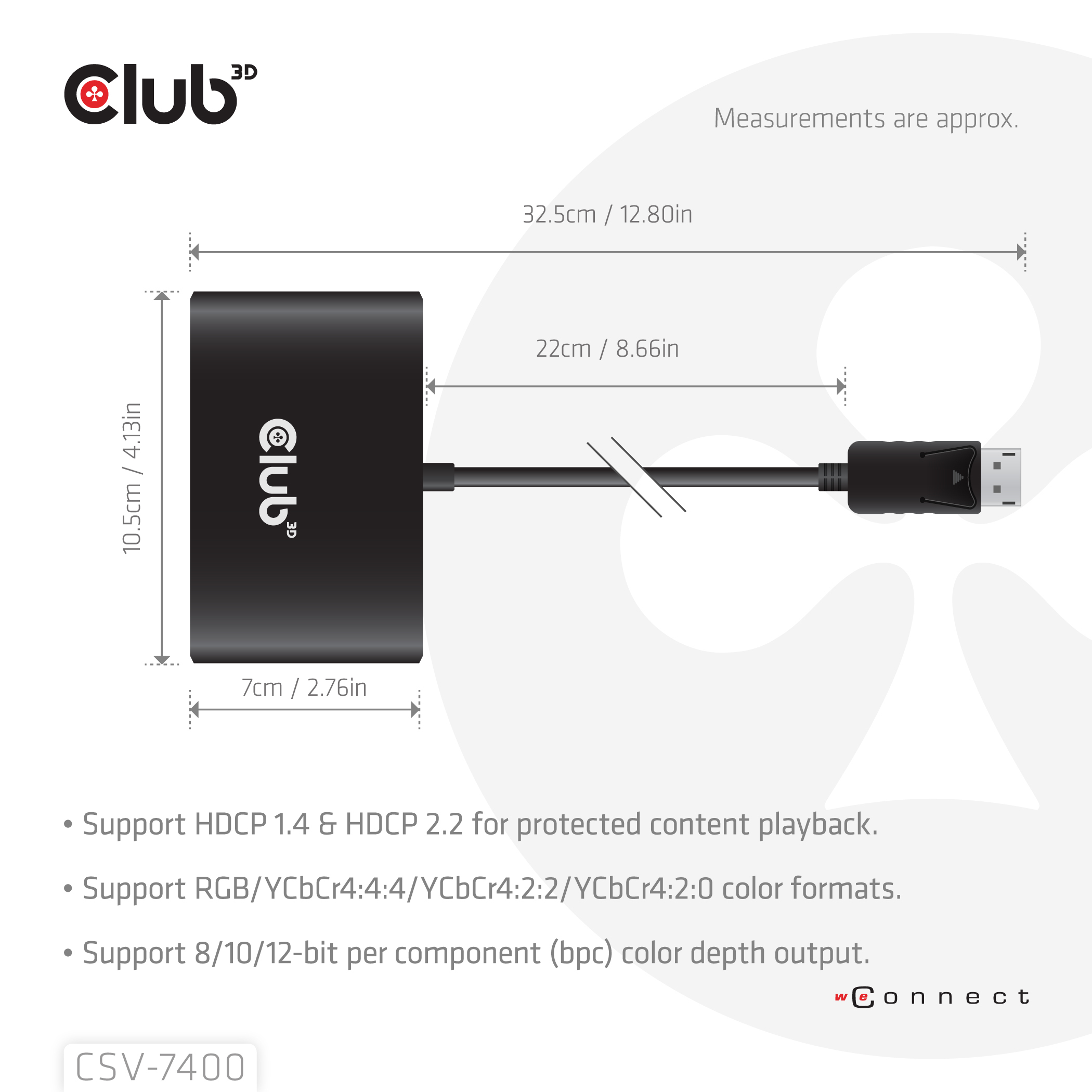 CLUB3D Quad DisplayPort Hub 4 x 4K Resolution @ 30Hz, MST Support