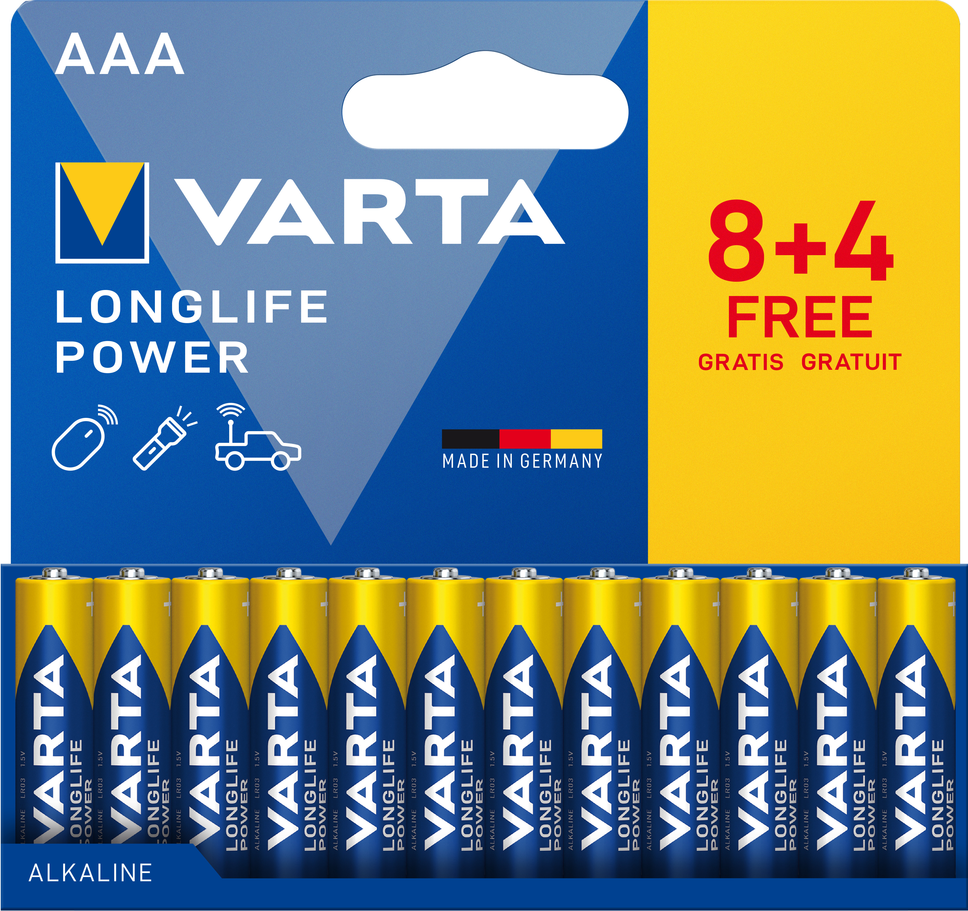 Varta Longlife Power - Batterie 12 x AAA / LR03