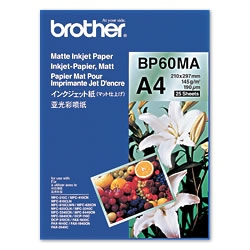 Brother BP60MA Inkjet Paper papier jet dencre A4 (210x297 mm) Mat 25 feuilles Blanc