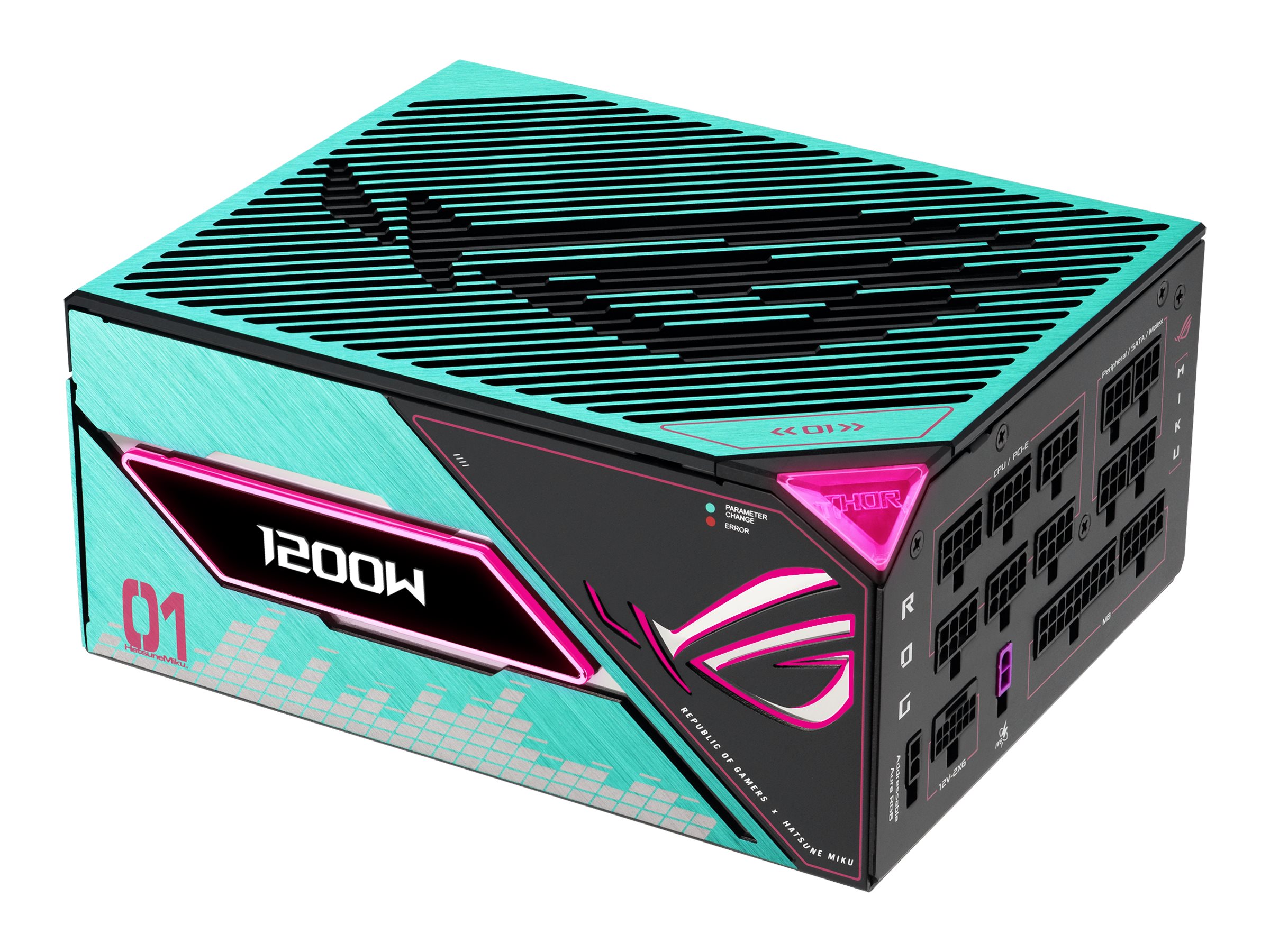ASUS ROG -THOR-1200P3-MIKU unidad de fuente de alimentaci�n 1200 W 20+4 pin ATX ATX Multicolor