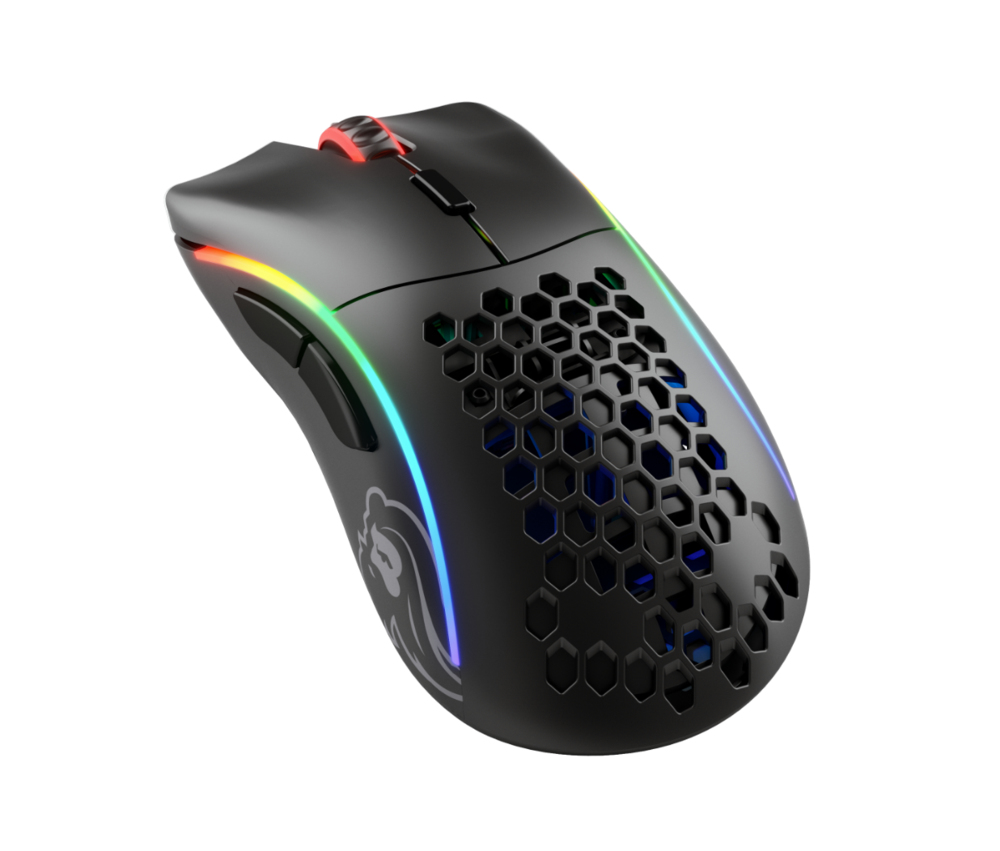 Glorious PC Gaming Race Glorious Model D - Maus - ergonomisch - F�r Rechtsh�nder - 6 Tasten - kabellos, kabelgebunden - 2.4 GHz, USB-C - kabelloser Empf�nger (USB)