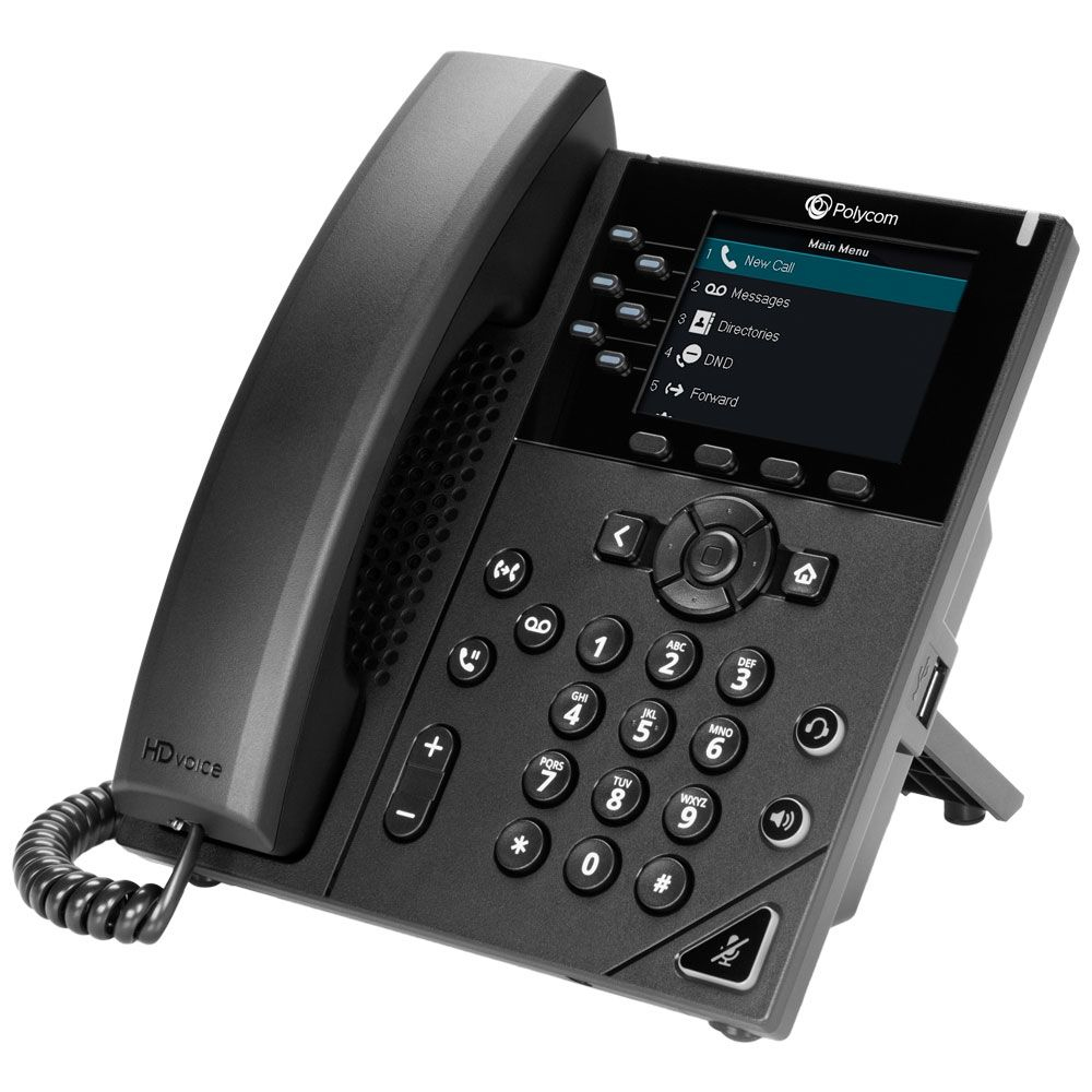 POLY 350 telfono IP Negro 6 lneas LCD